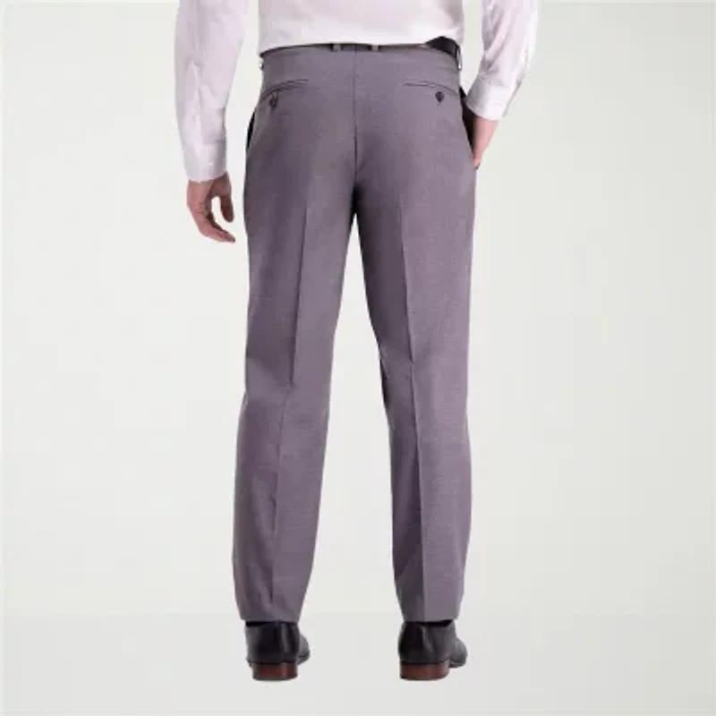 Haggar JMH Textured Weave Mens Stretch Fabric Slim Fit Flat Front Suit Pant