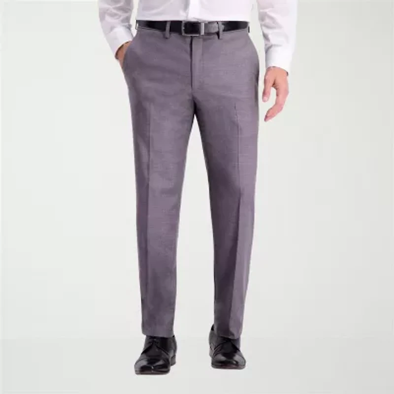 Haggar JMH Textured Weave Mens Stretch Fabric Slim Fit Flat Front Suit Pant