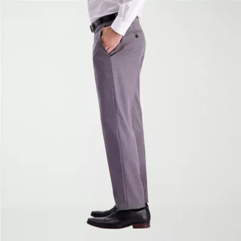 Haggar JMH Textured Weave Mens Stretch Fabric Slim Fit Flat Front Suit Pant