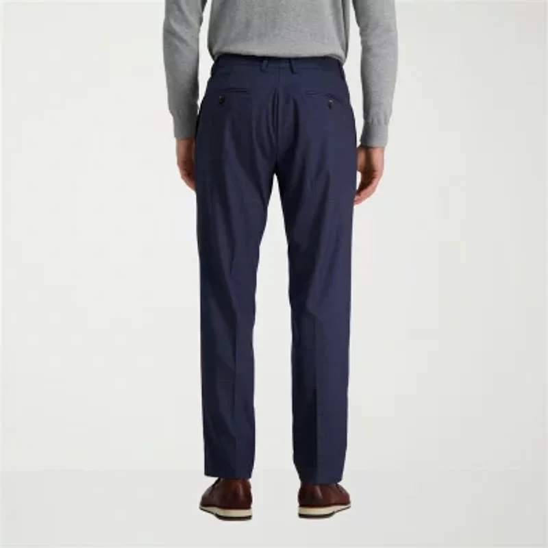 Haggar JMH Tailored Windowpane Mens Classic Fit Flat Front Suit Pant