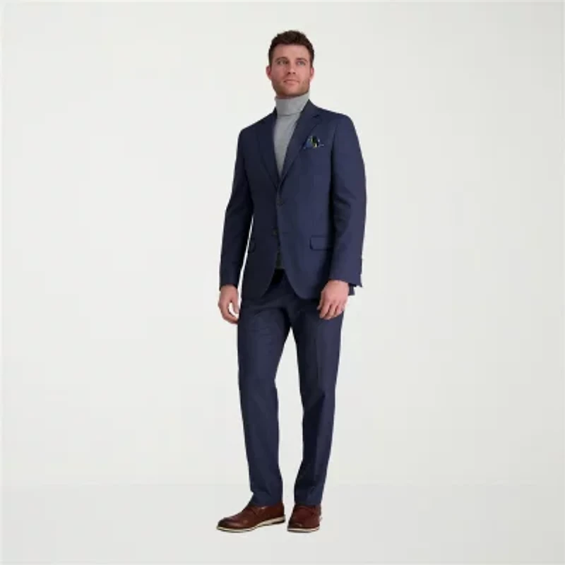 Haggar JMH Tailored Windowpane Mens Stretch Fabric Classic Fit Suit Jacket