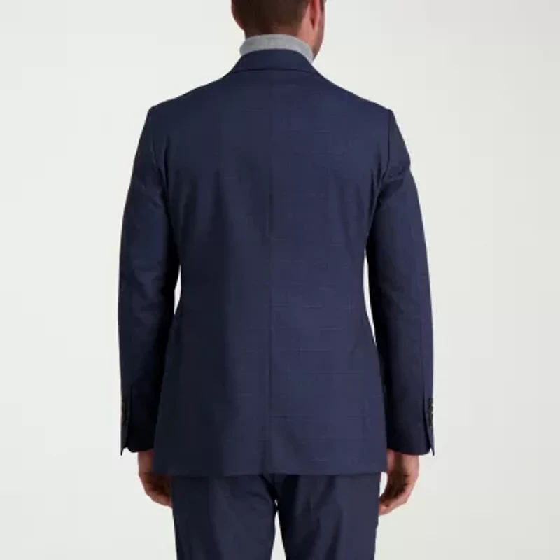 Haggar JMH Tailored Windowpane Mens Stretch Fabric Classic Fit Suit Jacket
