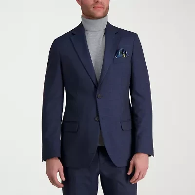 Haggar JMH Tailored Windowpane Mens Stretch Fabric Classic Fit Suit Jacket