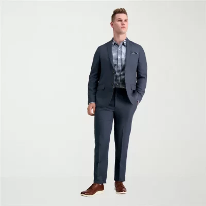 Haggar Smart Wash With Repreve Mens Comfort Waistband Slim Fit Flat Front Pant
