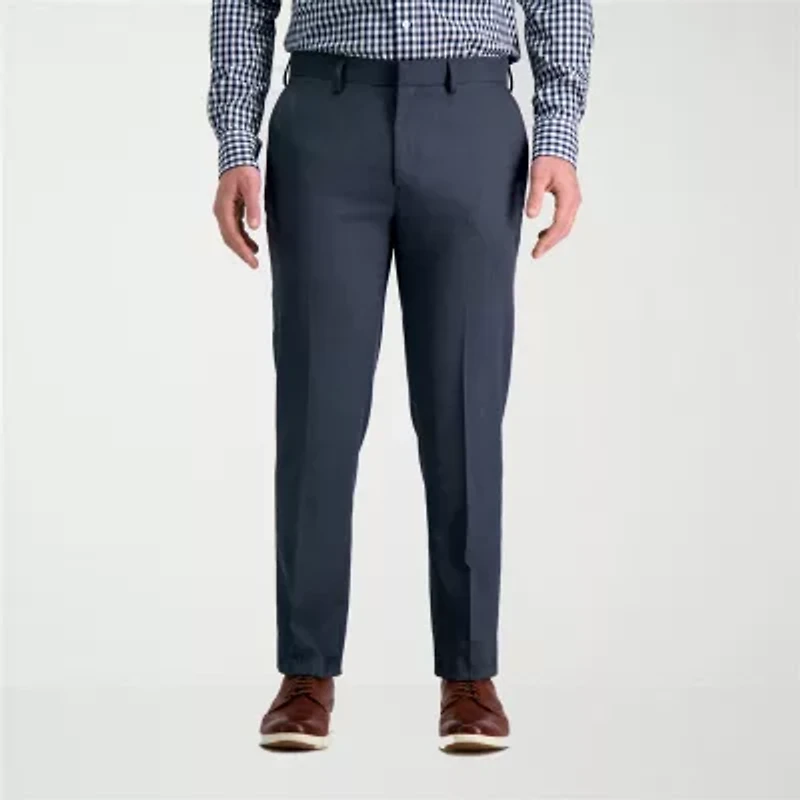 Haggar Smart Wash With Repreve Mens Comfort Waistband Straight Slim Fit Flat Front Pant