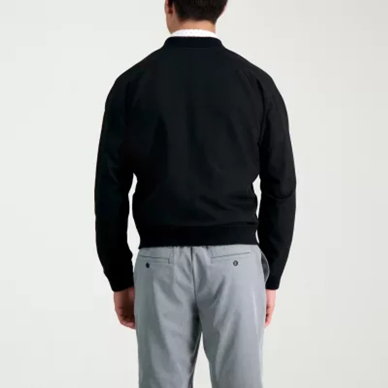 Haggar Stretch Gabardine Mens Lightweight Bomber Jacket