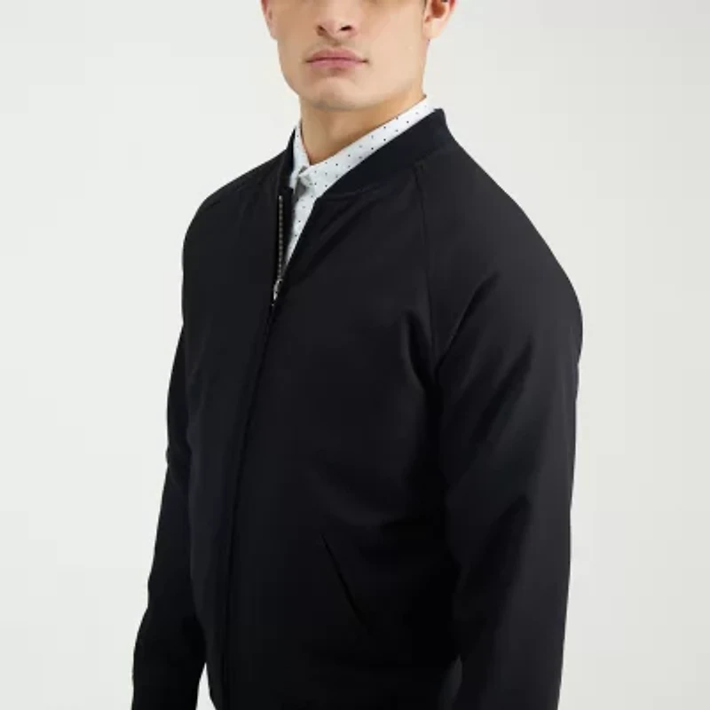 Haggar Stretch Gabardine Mens Lightweight Bomber Jacket