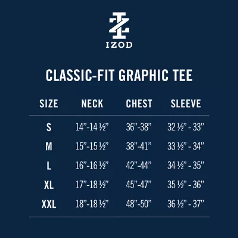 IZOD Saltwater Mens Crew Neck Short Sleeve Classic Fit Graphic T-Shirt