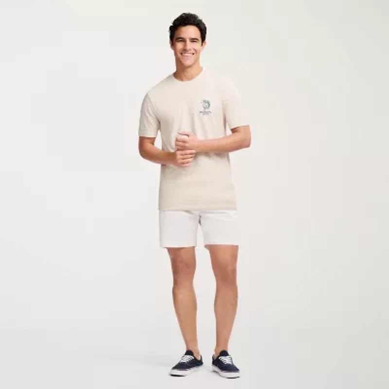 IZOD Saltwater Mens Crew Neck Short Sleeve Classic Fit Graphic T-Shirt