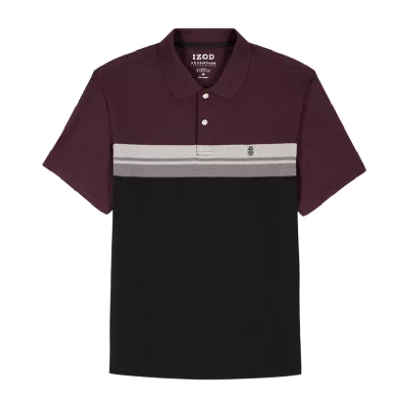 IZOD Advantage Performance Colorblock Mens Classic Fit Short Sleeve Polo Shirt