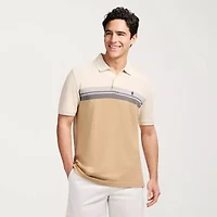 IZOD Advantage Performance Colorblock Mens Classic Fit Short Sleeve Polo Shirt