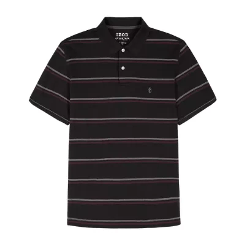 IZOD Advantage Performance Stripe Mens Classic Fit Short Sleeve