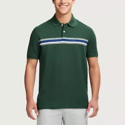 IZOD Advantage Performance Chest Stripe Mens Classic Fit Short Sleeve Polo Shirt