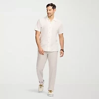 IZOD Saltwater Dune Texture Mens Short Sleeve Classic Fit Button-Down Shirt