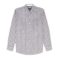 IZOD Performance Comfort Mens Long Sleeve Cuffed Classic Fit Stretch Fabric Button-Down Shirt