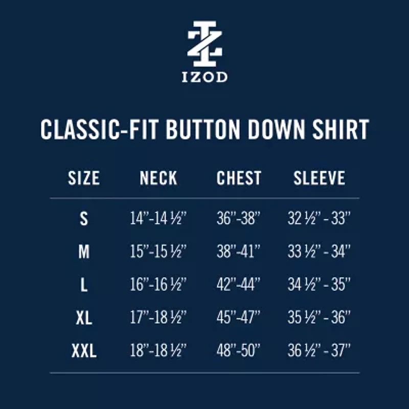 IZOD Performance Comfort Mens Long Sleeve Classic Fit Stretch Fabric Button-Down Shirt