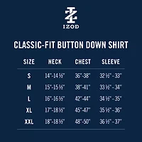 IZOD Performance Comfort Mens Long Sleeve Cuffed Classic Fit Stretch Fabric Button-Down Shirt