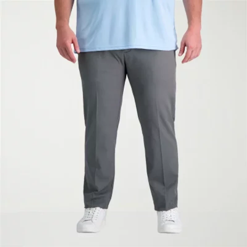 Haggar Cool Right Performance Flex Mens Straight Fit Big and Tall Flat Front Pant