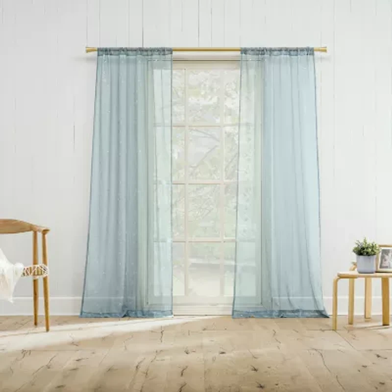 Constance Rod Pocket Sheer Set of 2 Curtain Panel