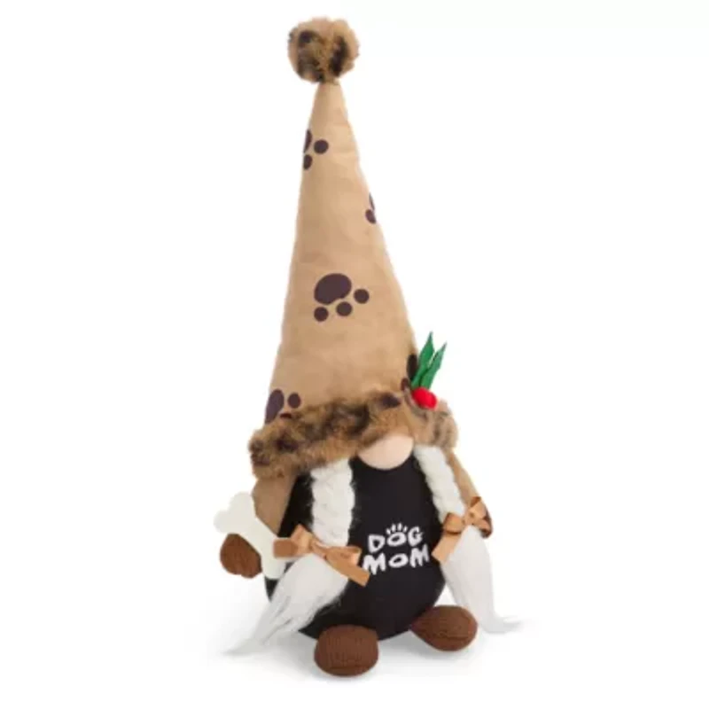 North Pole Trading Co. 12in Dog Mom Christmas Gnome