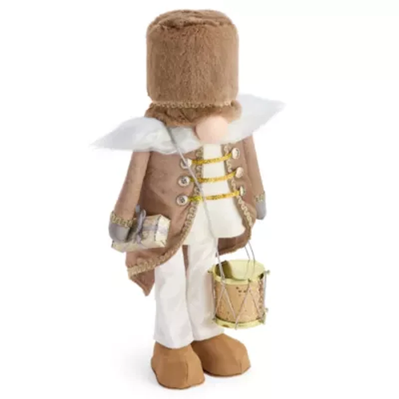 North Pole Trading Co. 20in Gold Drum Christmas Gnome