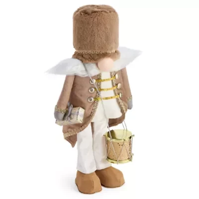 North Pole Trading Co. 20in Gold Drum Christmas Gnome