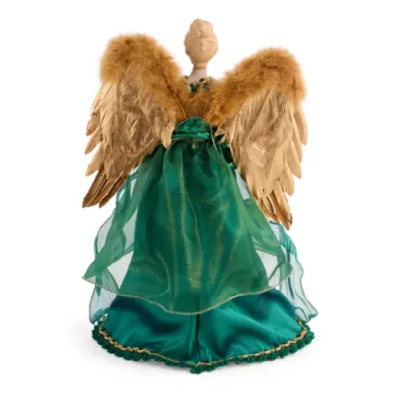 North Pole Trading Co. 16in Emerald Green Christmas Angels Figurine