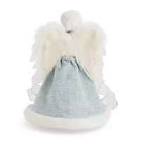 North Pole Trading Co. 12in Light Blue African American Christmas Angels Figurine