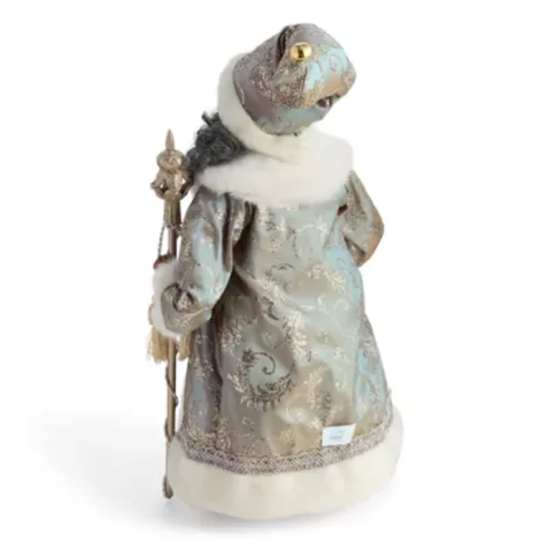 North Pole Trading Co. 18in Sage Coat African American Christmas Santa Figurine