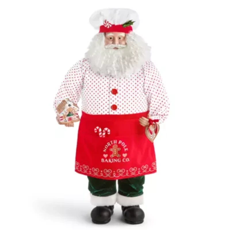 North Pole Trading Co. 36in Baker Christmas Santa Figurine