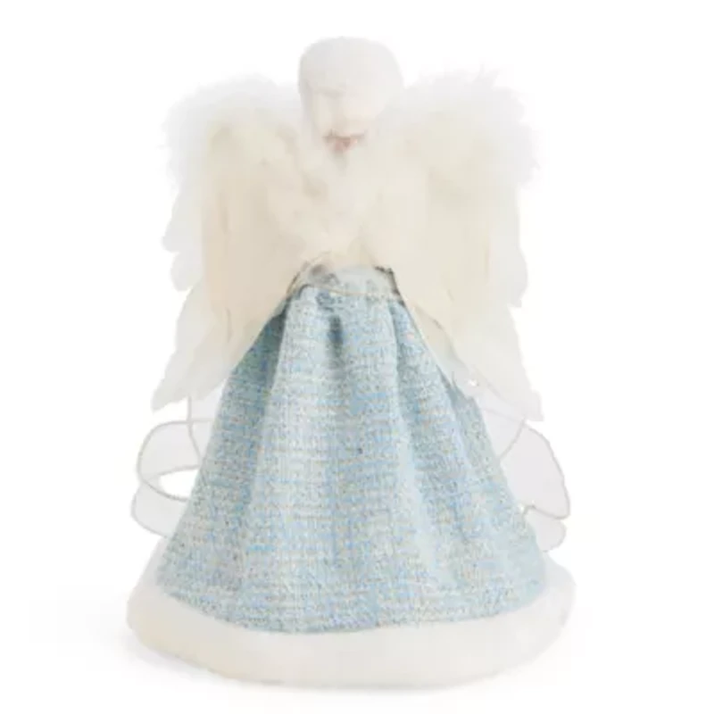 North Pole Trading Co. 12in Light Blue Christmas Angels Figurine