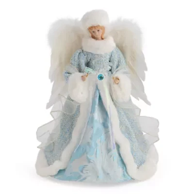 North Pole Trading Co. 12in Light Blue Christmas Angels Figurine