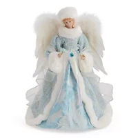 North Pole Trading Co. 12in Light Blue Christmas Angels Figurine