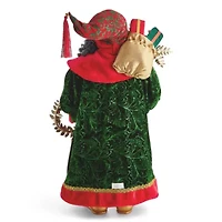 North Pole Trading Co. 36in Glamour Green Coat African American Christmas Santa Figurine