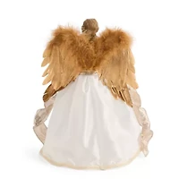 North Pole Trading Co. 12in Stripe Shall Christmas Angels Figurine