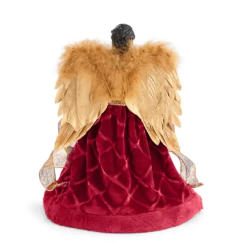 North Pole Trading Co. 12in Red And Gold Christmas Angels Figurine