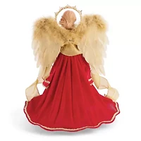 North Pole Trading Co. 16in Red And Gold Christmas Angels Figurine