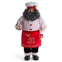 North Pole Trading Co. 36in Baker African American Christmas Santa Figurine