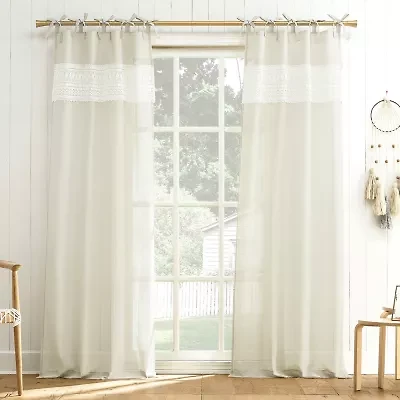 Cherine Tab Top Sheer Set of 2 Curtain Panel