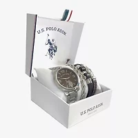 U.S. Polo Assn. Mens Silver Tone 4-pc. Watch Boxed Set Usc20297jc