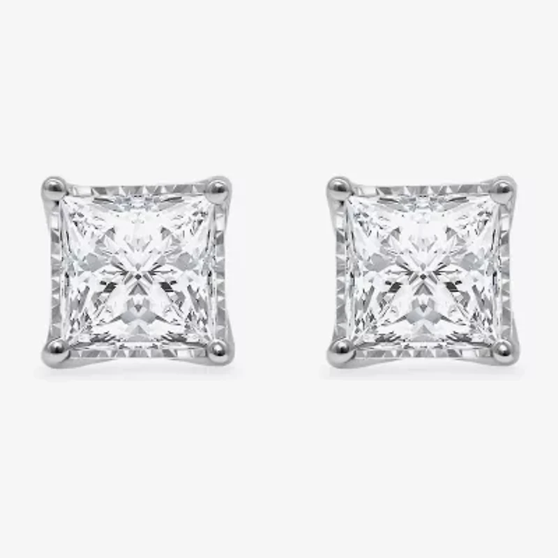 ( I/Si2 ) 2 CT. T.W. Lab-Grown Diamond Sterling Silver or 14K Gold over Princess Stud Earrings