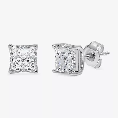 ( I/Si2 ) 2 CT. T.W. Lab-Grown Diamond Sterling Silver or 14K Gold over Princess Stud Earrings