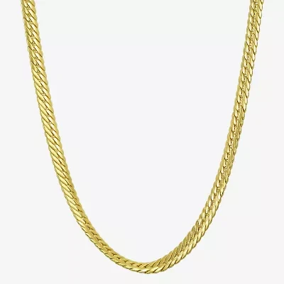 Made in Italy Womens 10K Gold 20 Inch Herringbone Chain Necklace