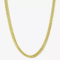 Made in Italy Womens 10K Gold 20 Inch Herringbone Chain Necklace