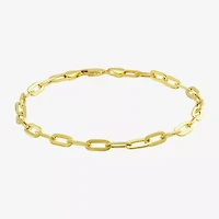 Gold Addiction Womens 10K Gold 7.5 Inch Semisolid Link Chain Bracelet