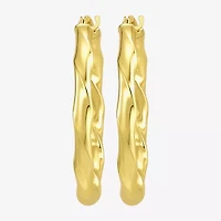 Womens 10K Gold 25mm Round Hoop Earrings