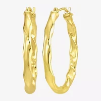 Womens 10K Gold 25mm Round Hoop Earrings