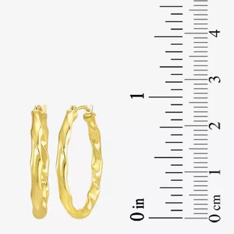 Womens 10K Gold 25mm Round Hoop Earrings