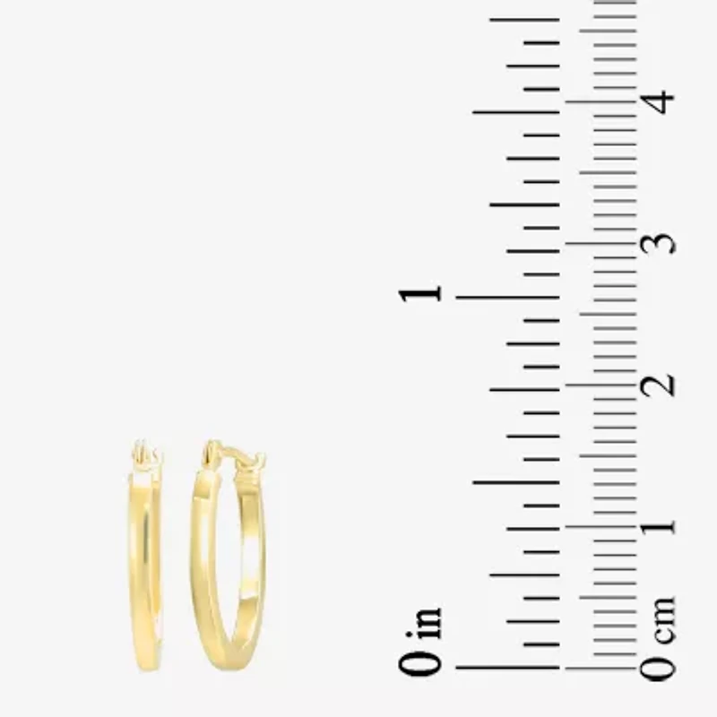Womens 14K Gold Oval Hoop Earrings