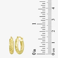 Womens 14K Gold 15mm Round Hoop Earrings